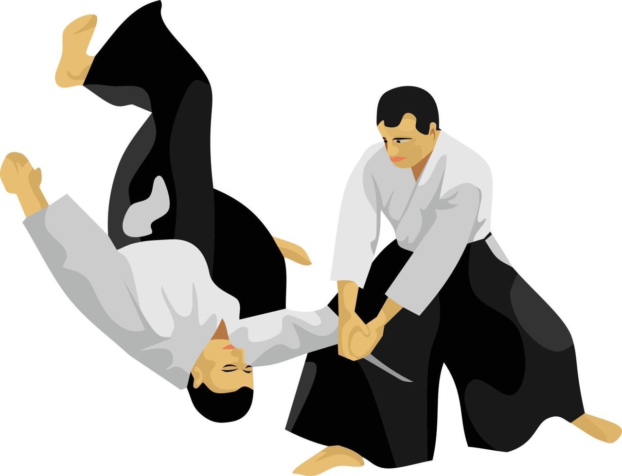 imagen de vector de arte marcial japonés aikido