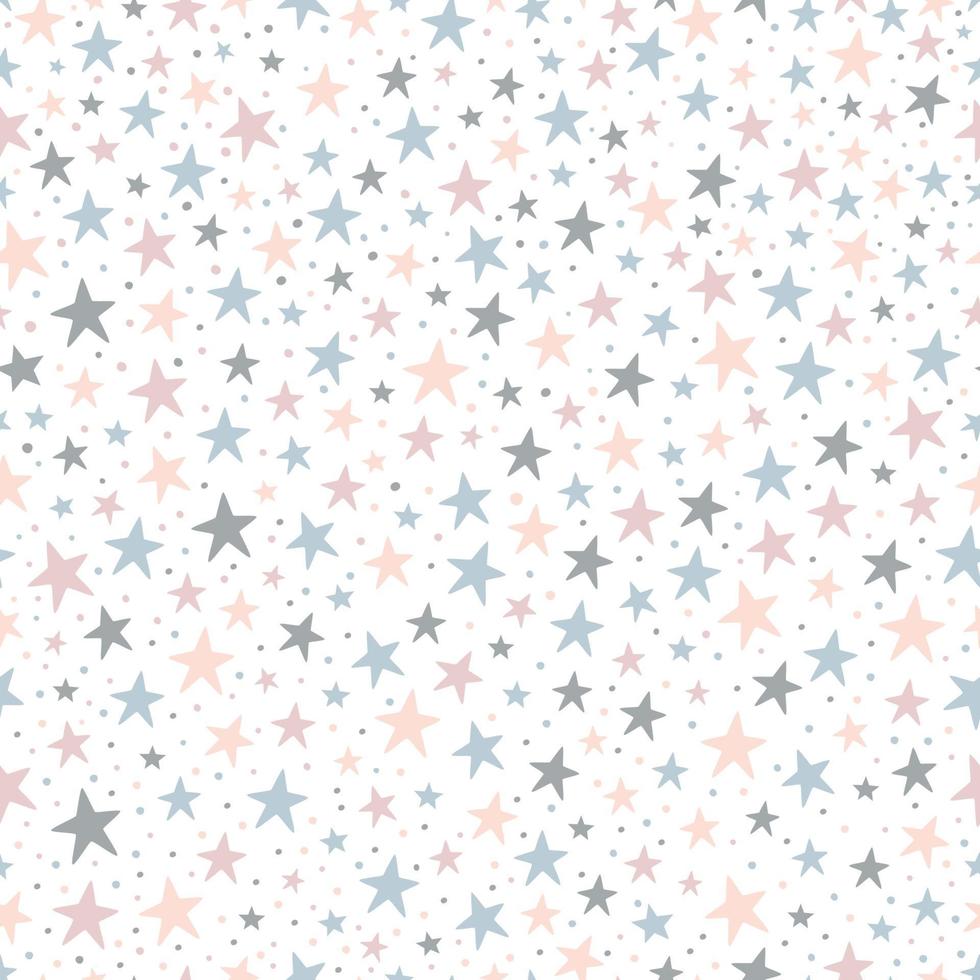 Seamless childish pattern with cute stars vector