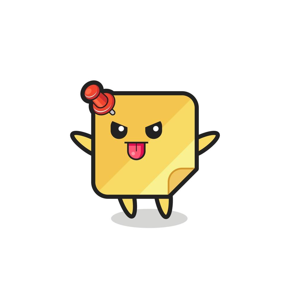 naughty sticky notes character in mocking pose vector