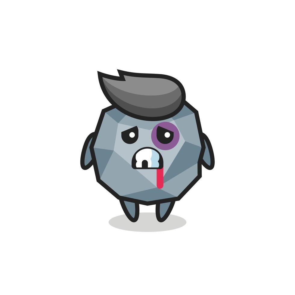 injured stone character with a bruised face vector