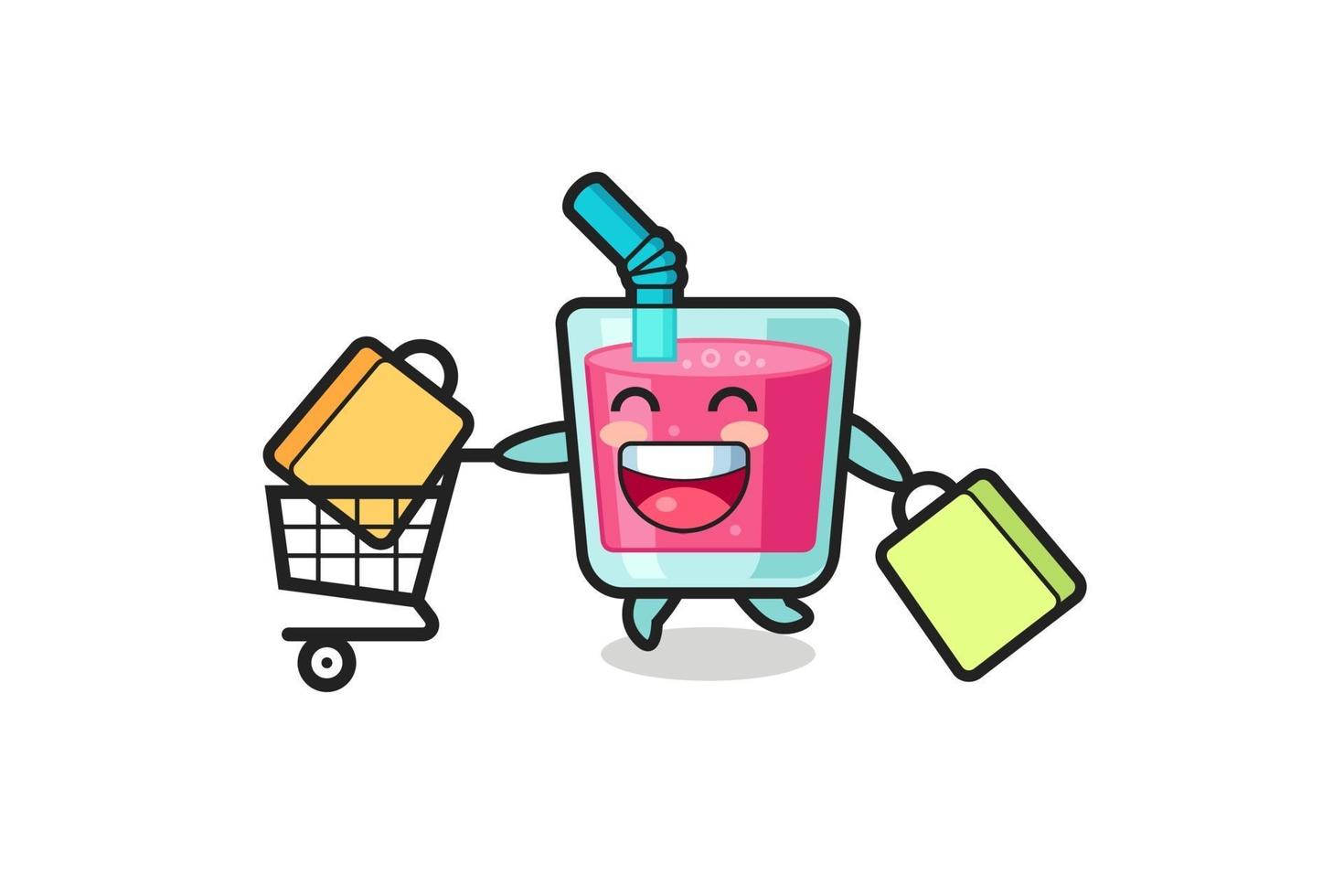 black Friday illustration with cute strawberry juice mascot vector