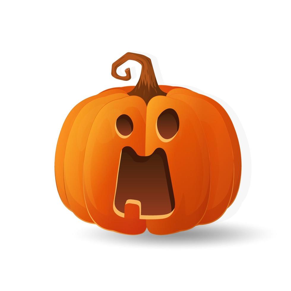 Halloween scary orange pumpkin Holiday cartoon concept vector