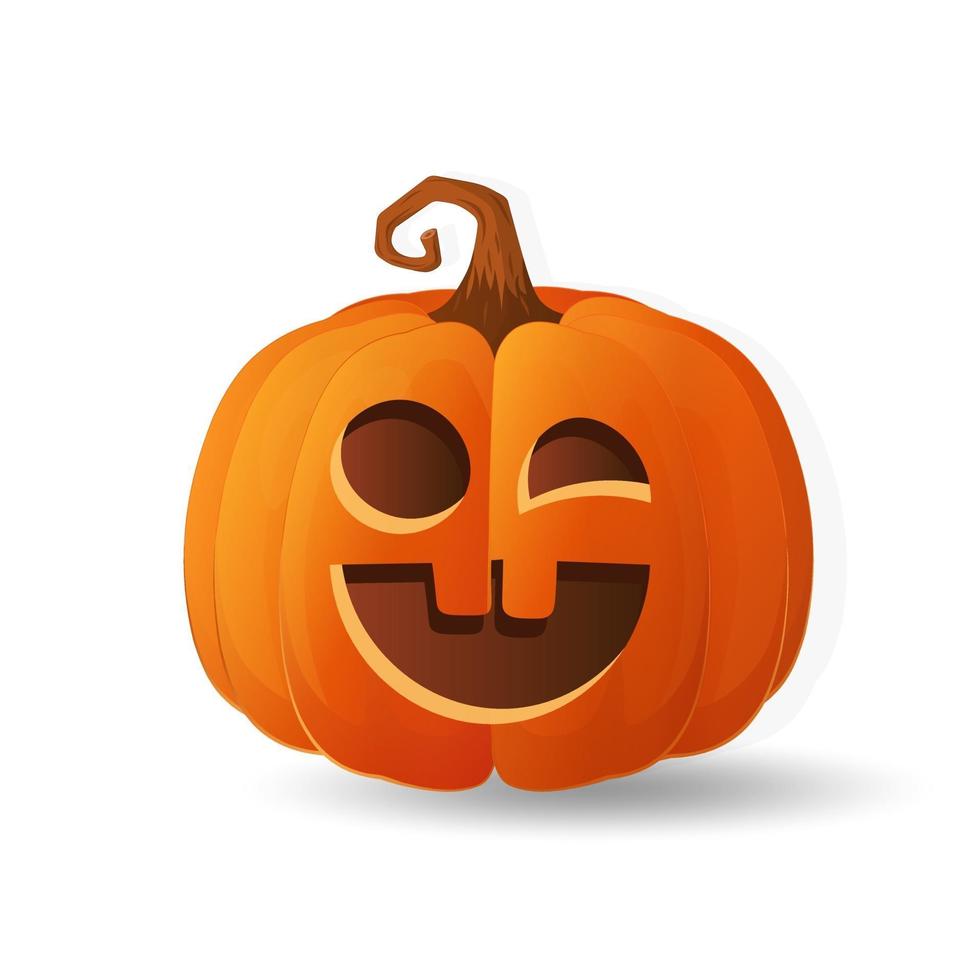 Halloween scary orange pumpkin Holiday cartoon concept vector