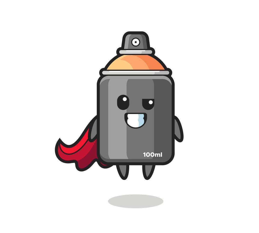 the cute spray paint character as a flying superhero vector