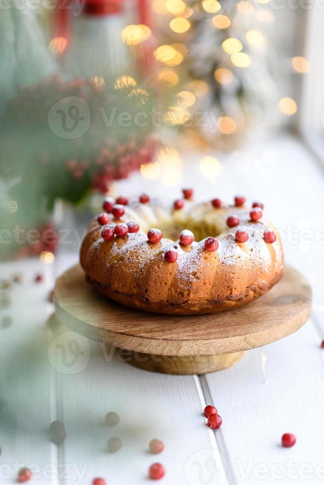 tarta tradicional de arándanos navideños foto