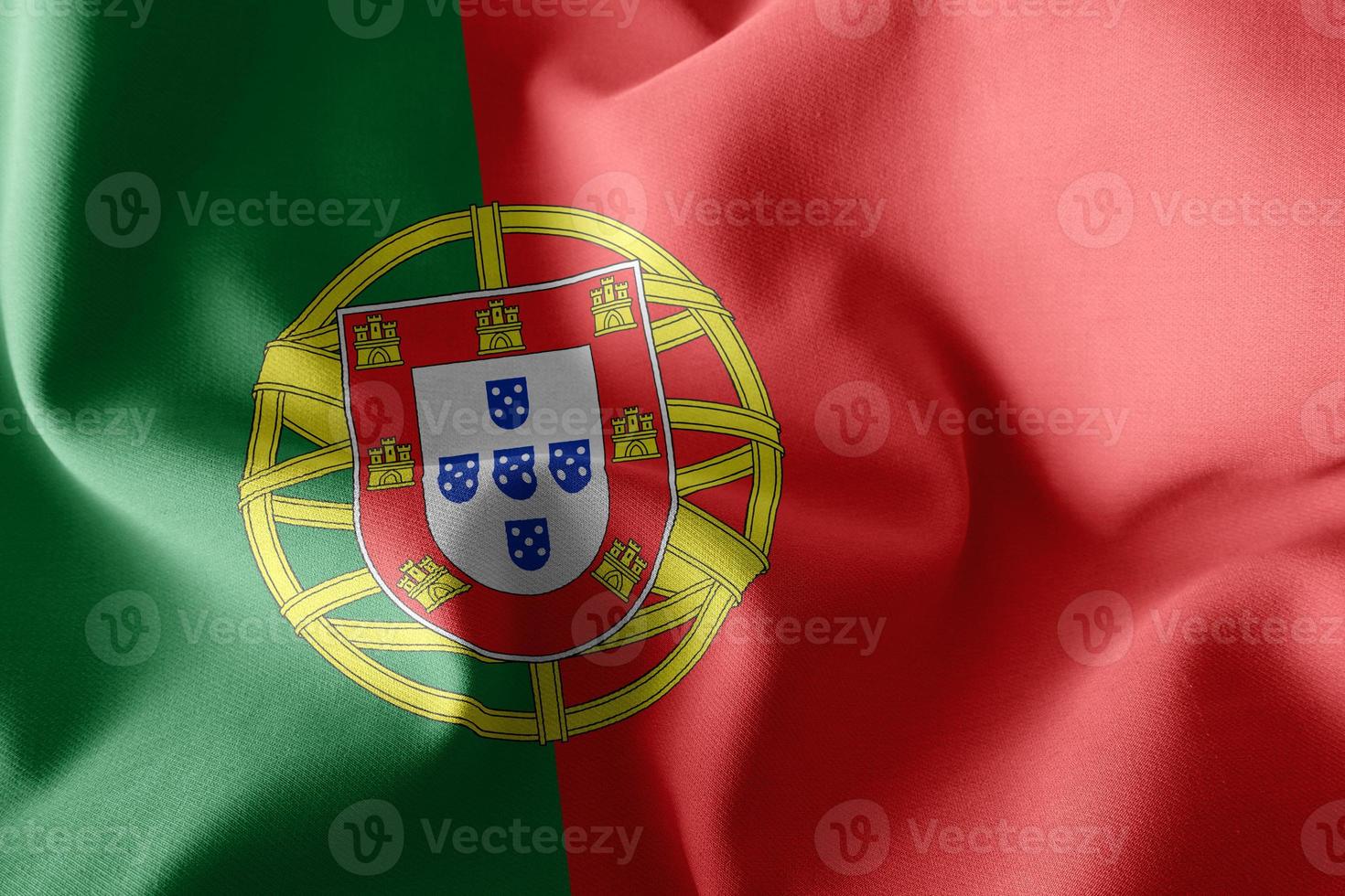 Bandera de ilustración de renderizado 3D de portugal. foto