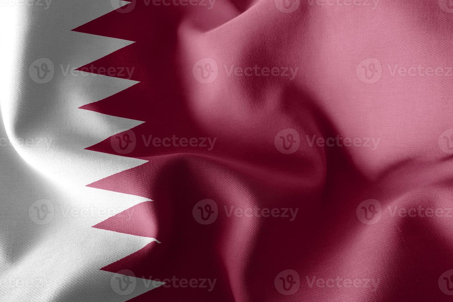 3D rendering illustration flag of Qatar. photo