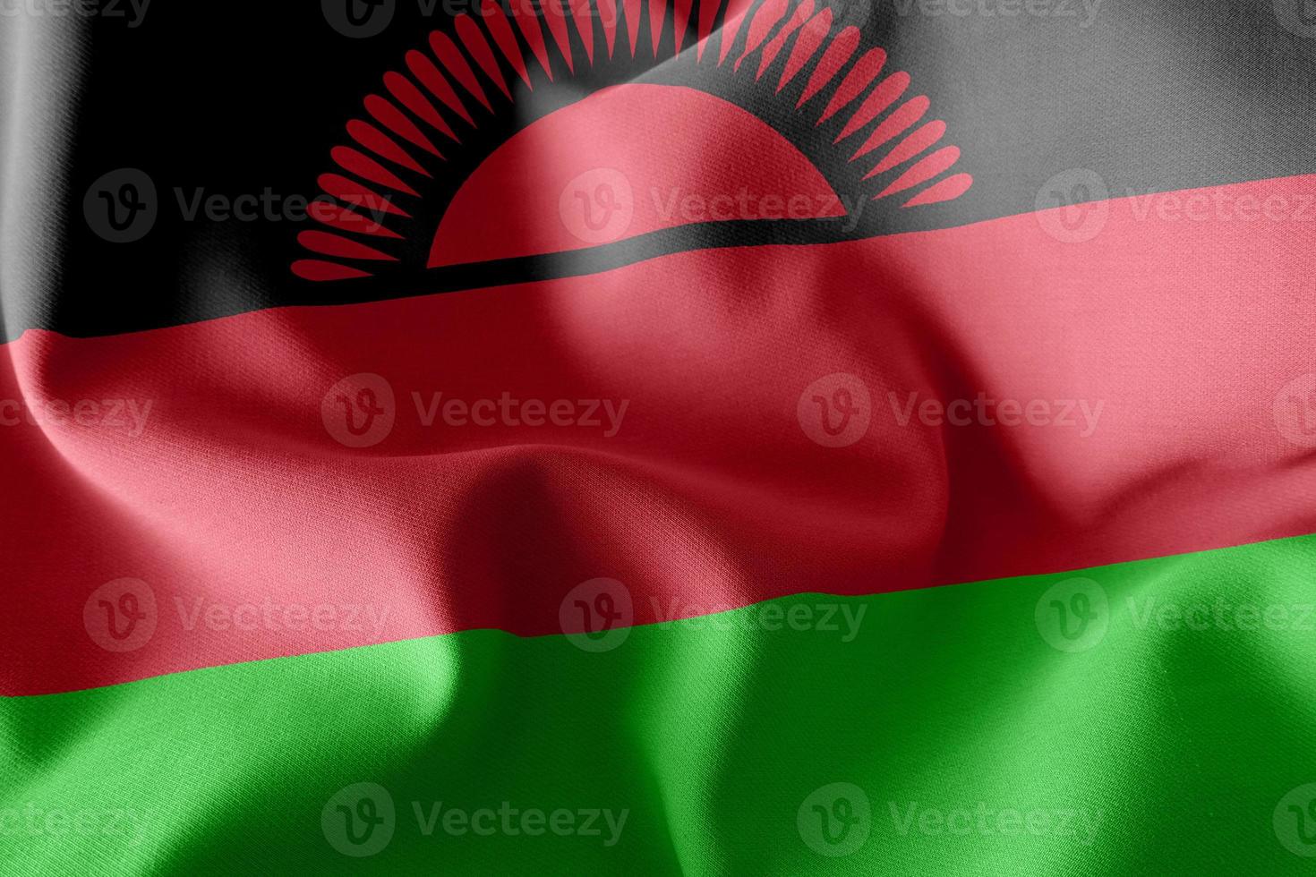 Bandera de ilustración de renderizado 3D de malawi foto