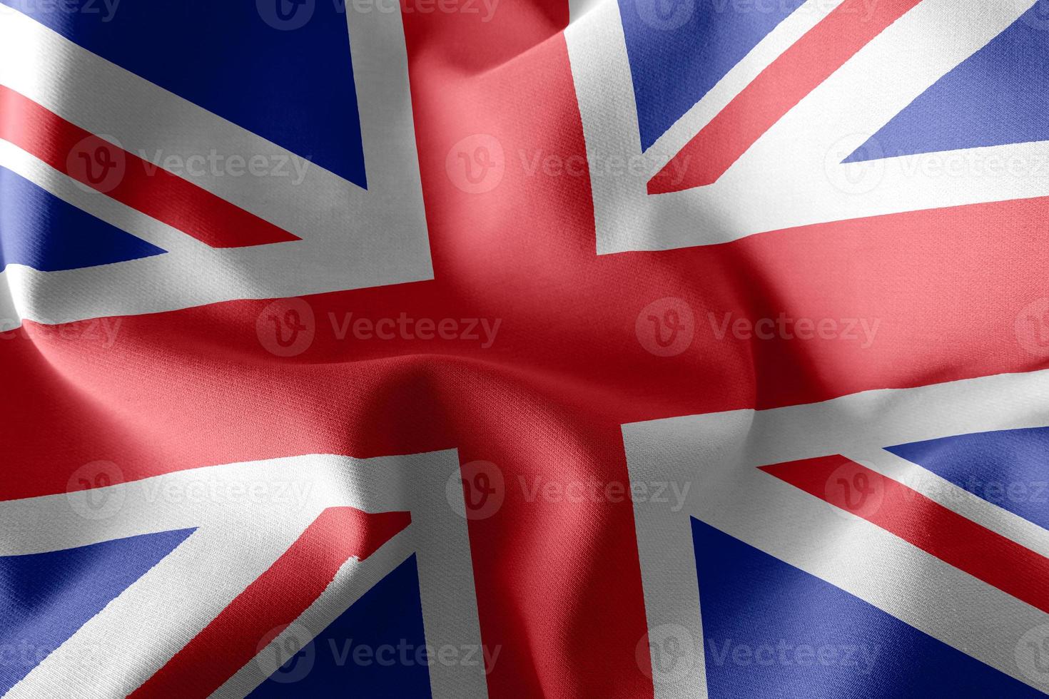 Bandera de ilustración de renderizado 3D de Reino Unido. foto