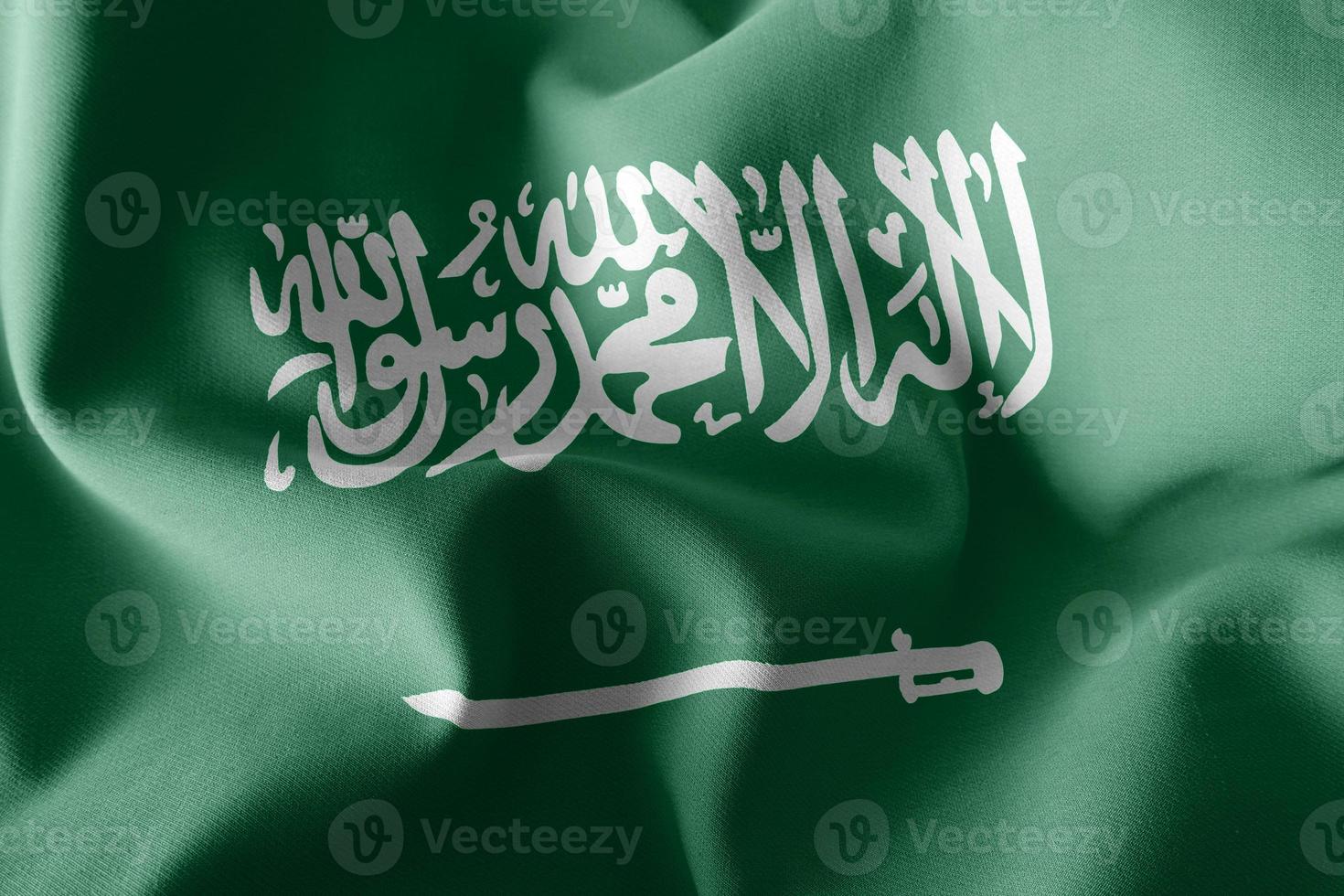 Bandera de ilustración de renderizado 3d de arabia saudita foto