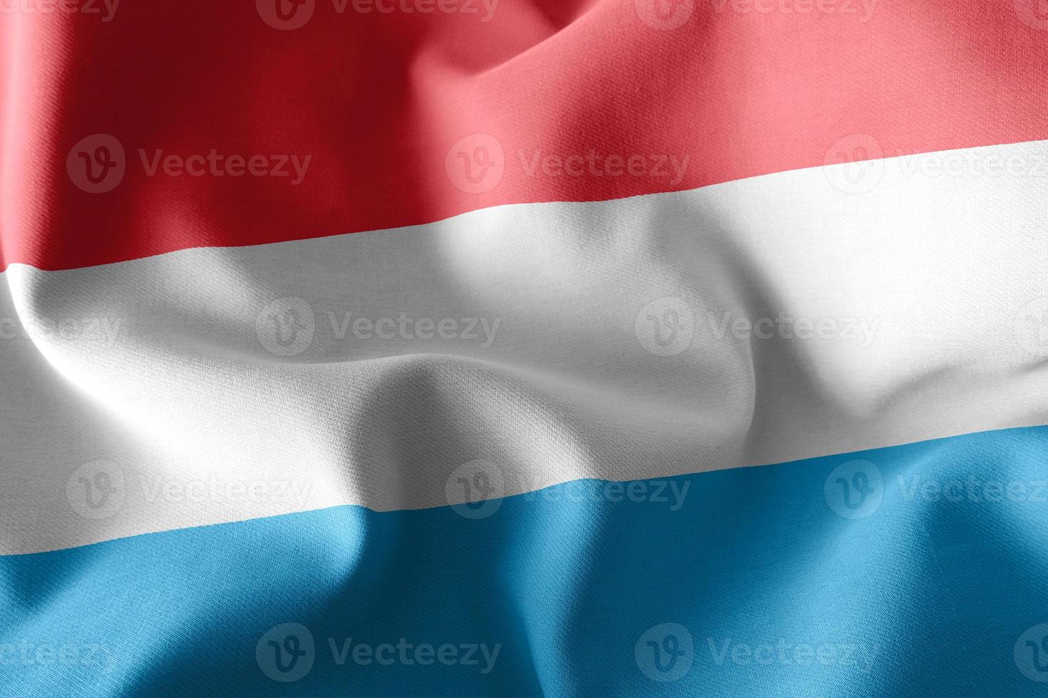 Representación 3D de la bandera de Luxemburgo. foto
