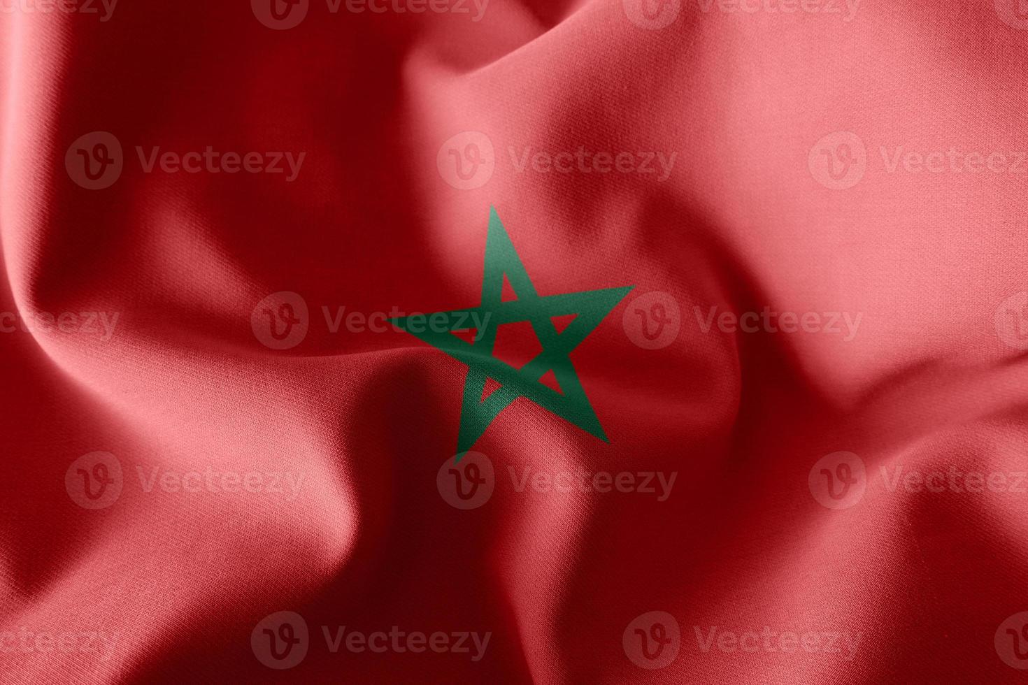 Bandera de ilustración de renderizado 3d de marruecos foto