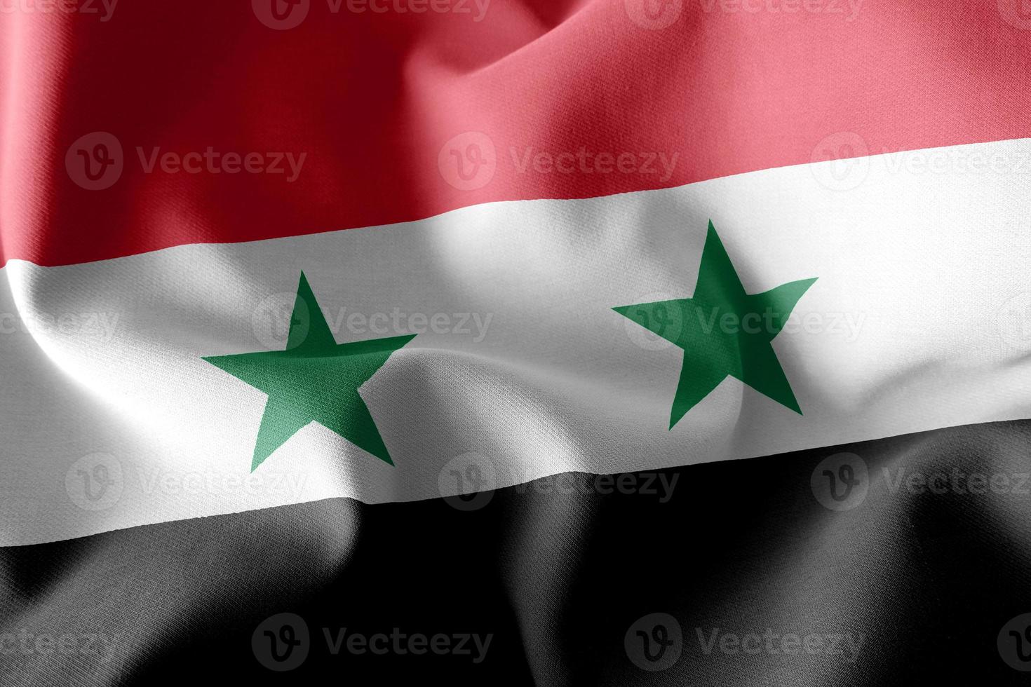 3D rendering illustration flag of Syria photo