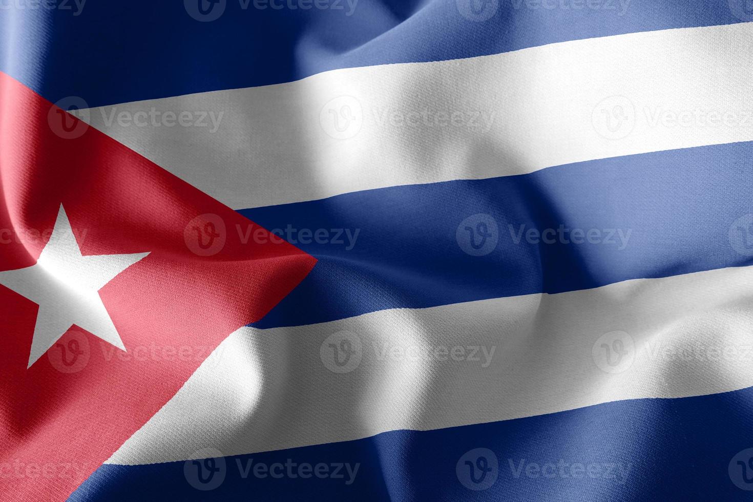 3D rendering illustration closeup flag of Cuba. photo