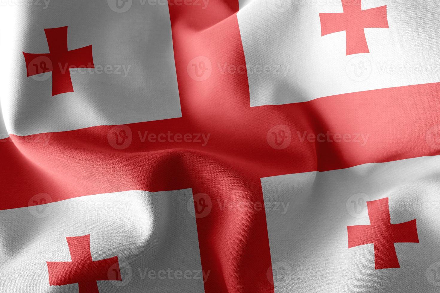3D rendering illustration closeup flag of Georgia photo