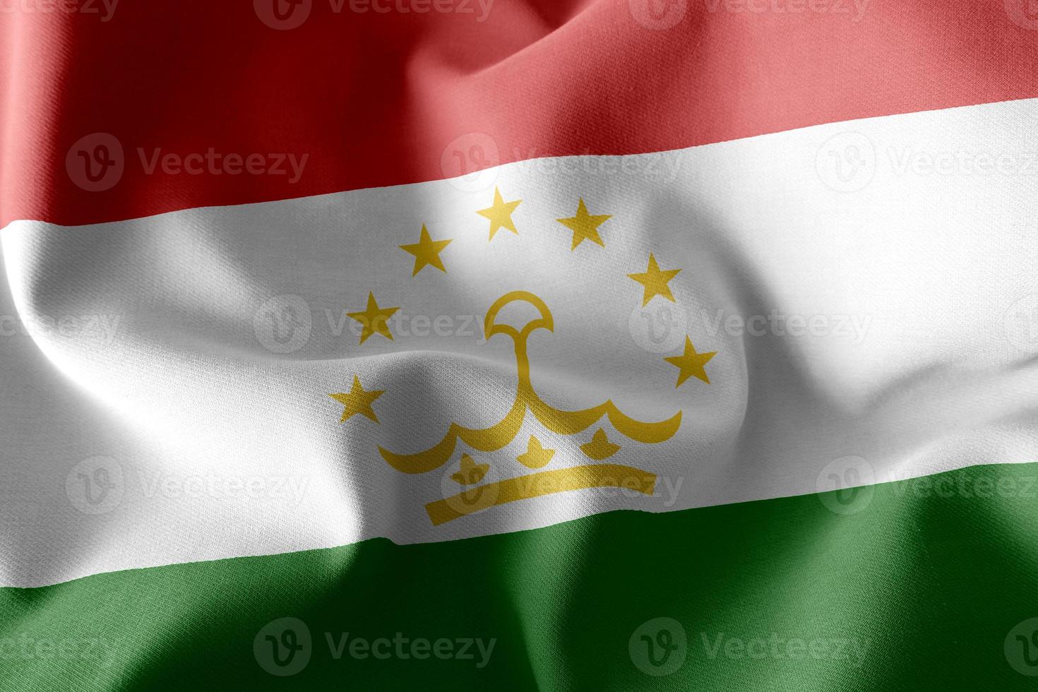 3D rendering illustration flag of Tajikistan. photo