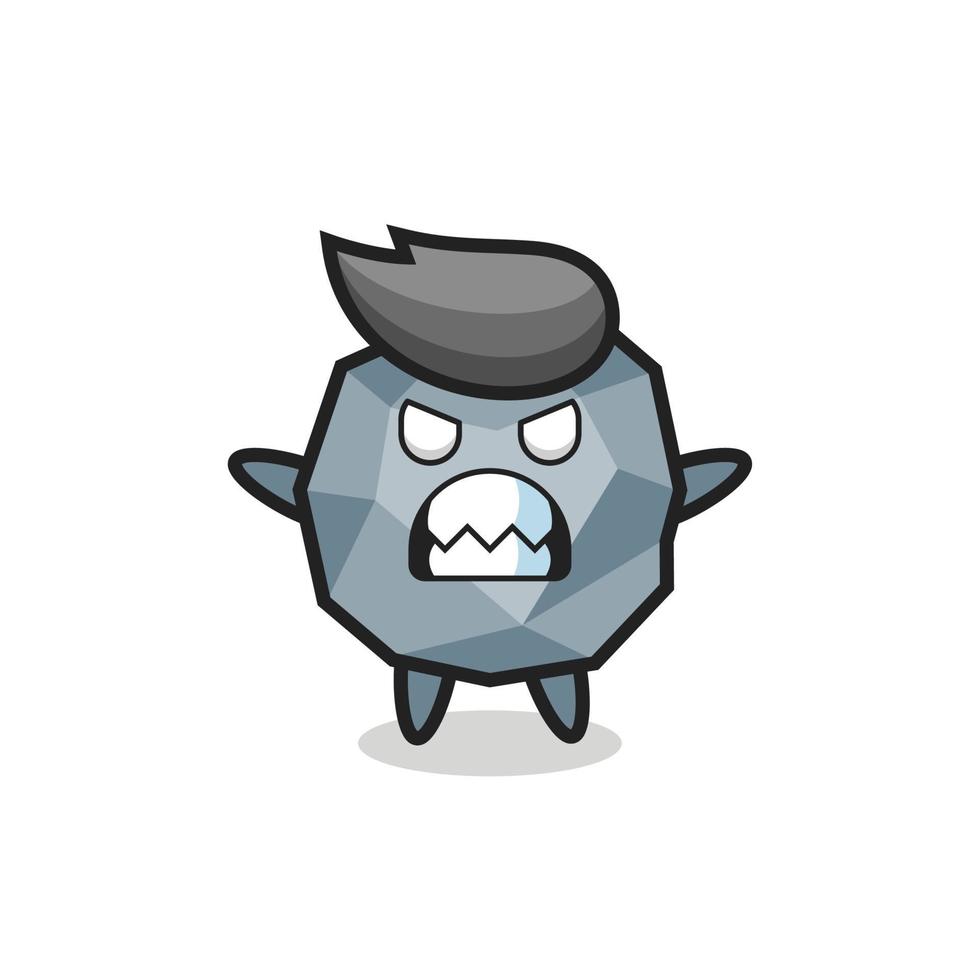 wrathful expression of the stone mascot character vector