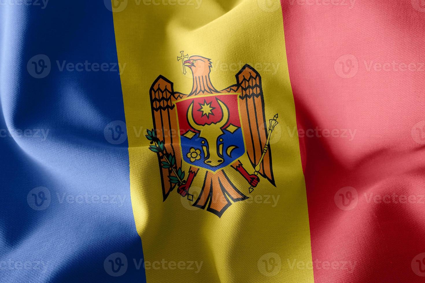 3D rendering illustration flag of Moldova. photo