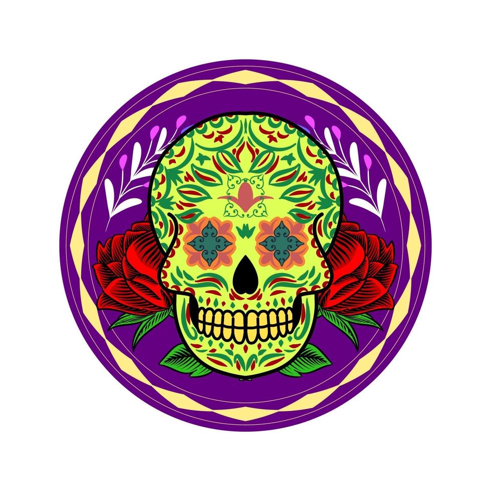 Decorative Skull Head Day of the Dead Mexico Illustration vector