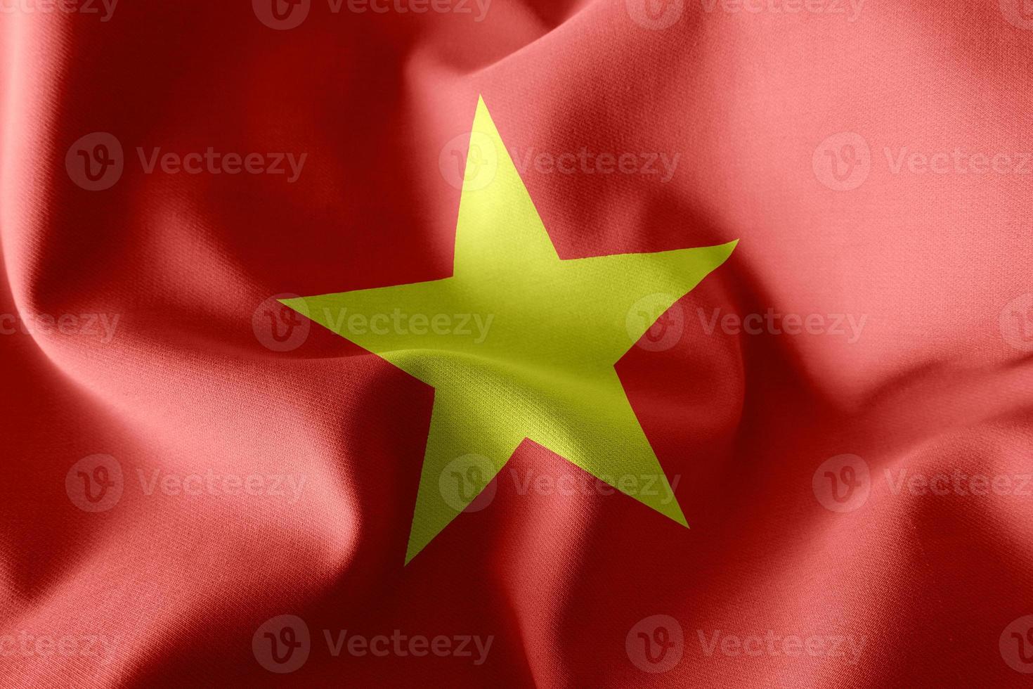 3D rendering illustration flag of Vietnam. photo