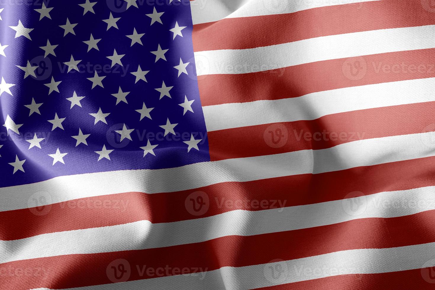 3D rendering illustration flag of United States. photo