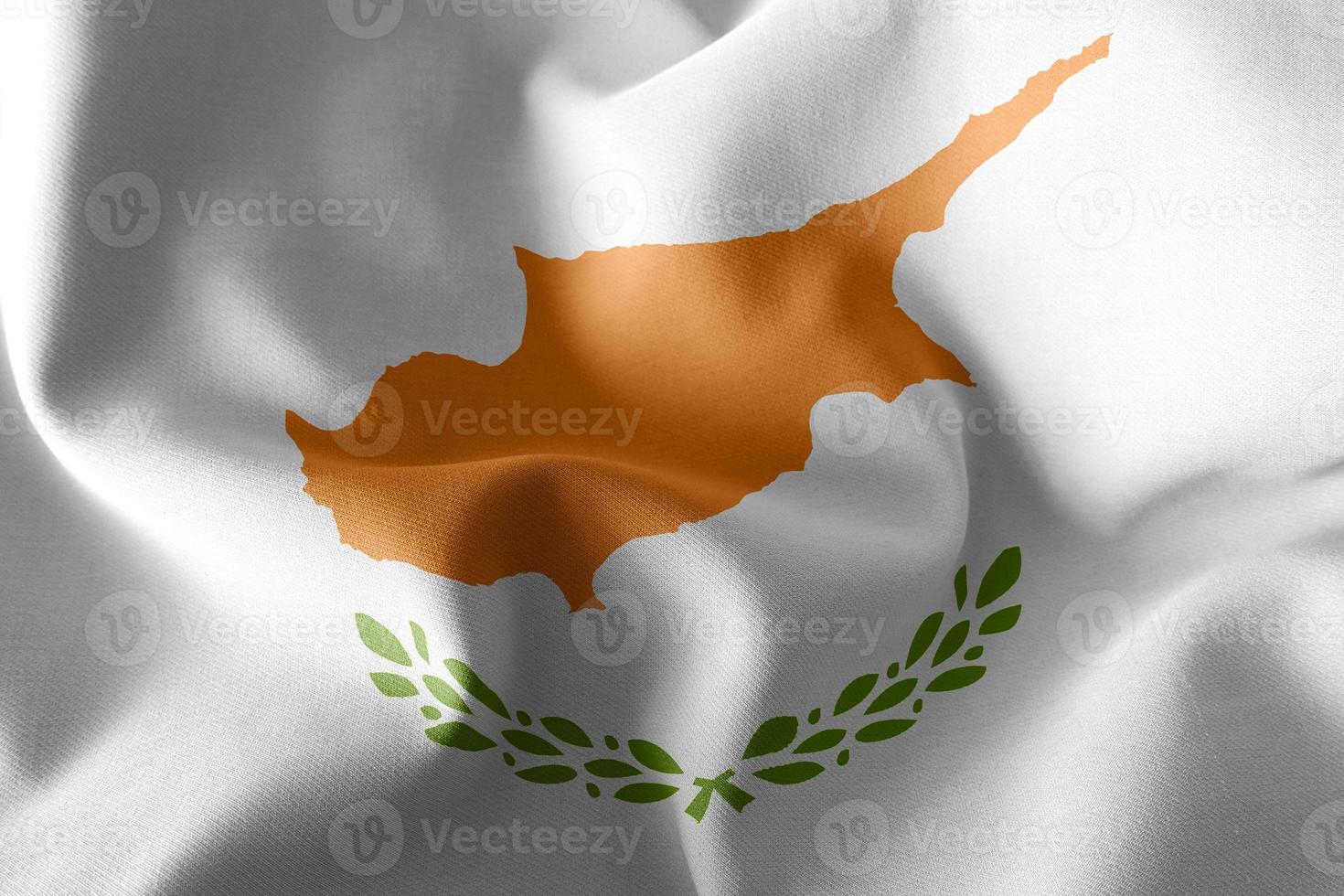 3D rendering illustration closeup flag of Cyprus. photo