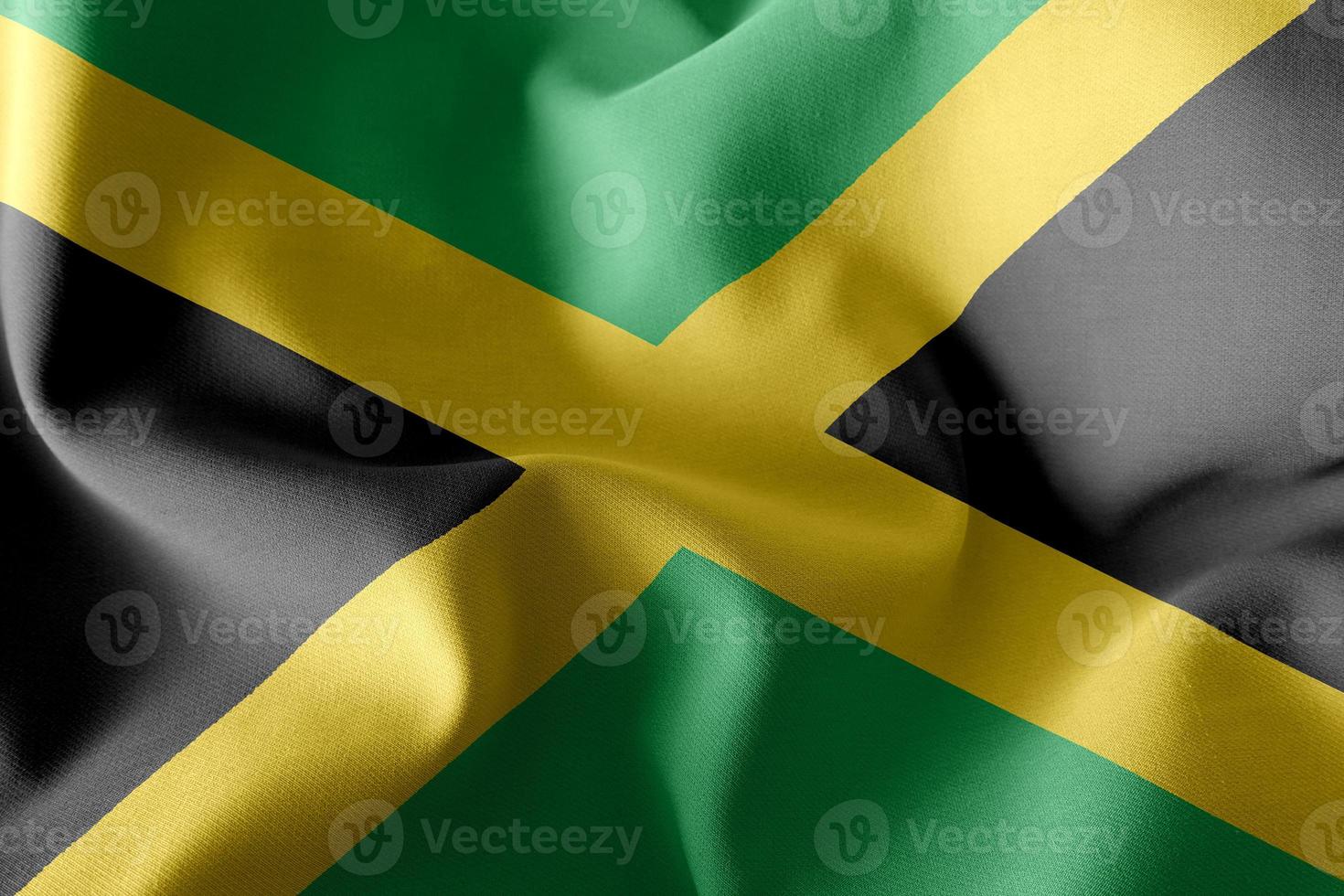 Bandera de ilustración de renderizado 3D de jamaica. foto