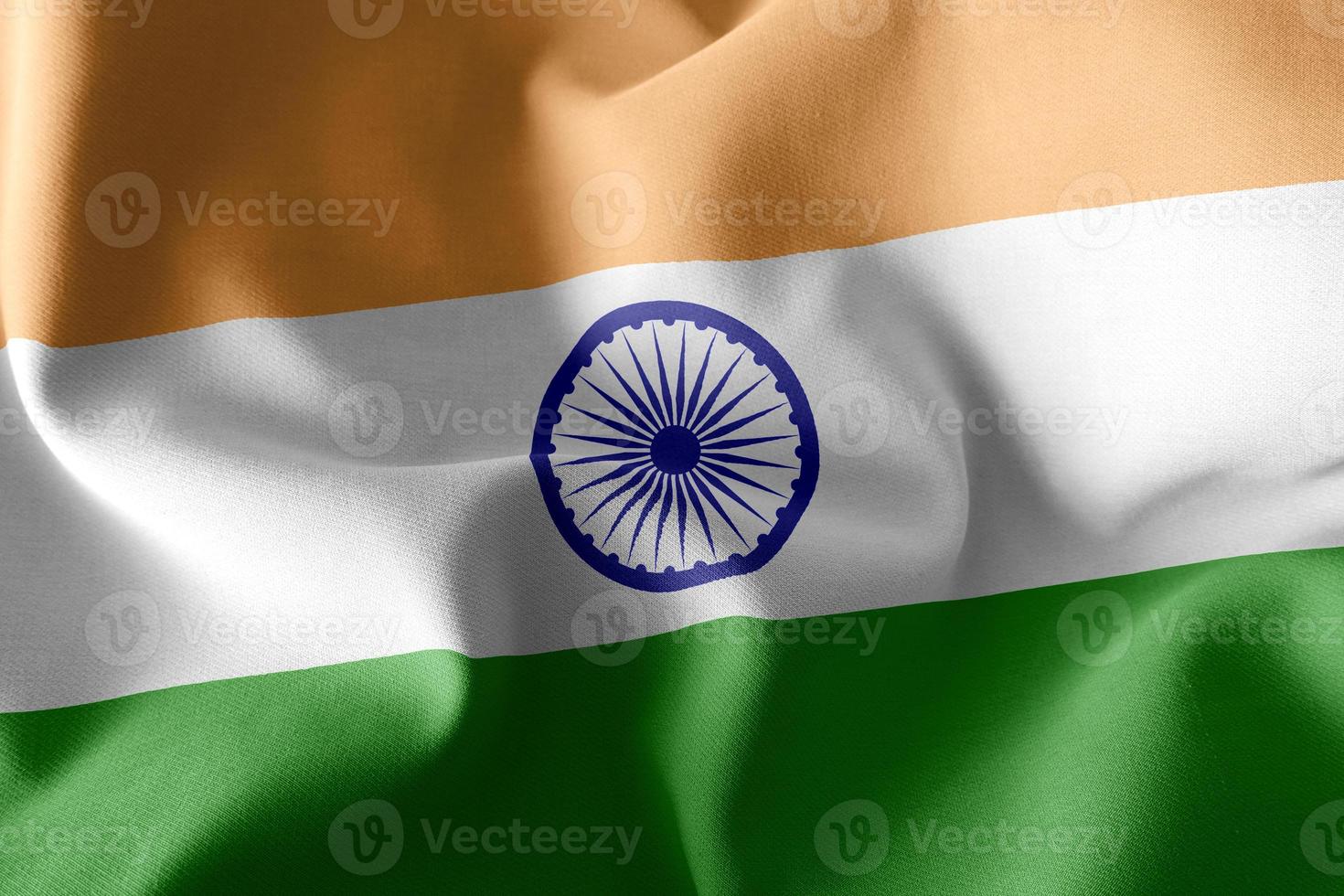 Ilustración de renderizado 3D bandera de la india. foto