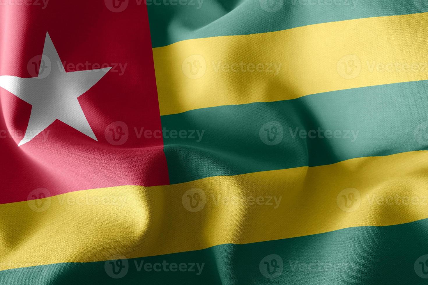 3D rendering illustration flag of Togo photo