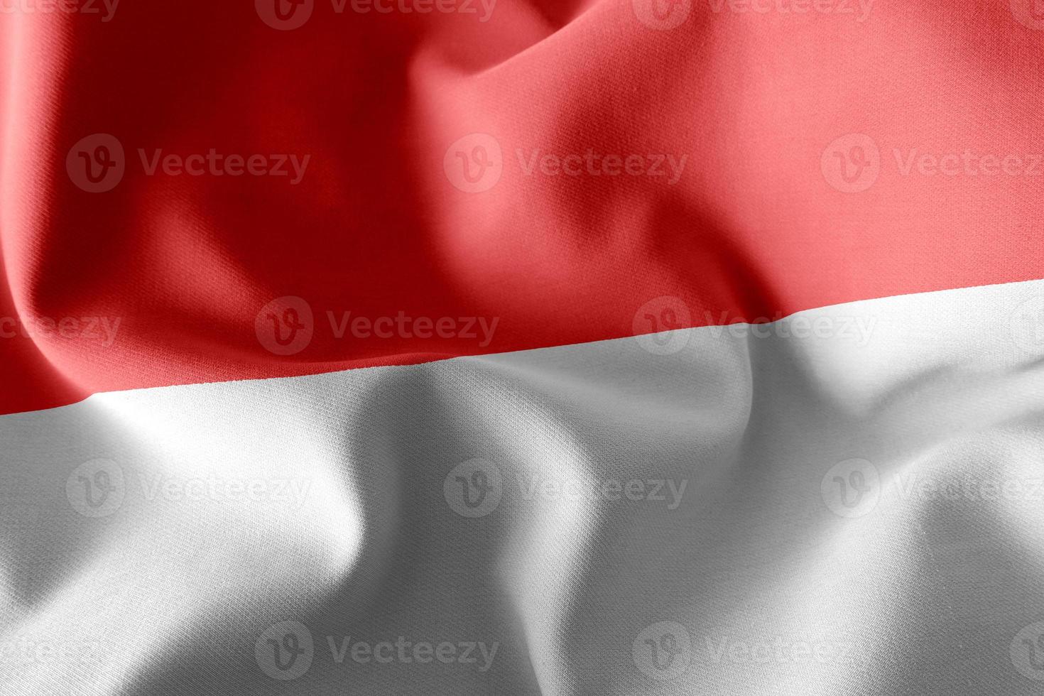 Bandera de ilustración de renderizado 3D de Indonesia. foto