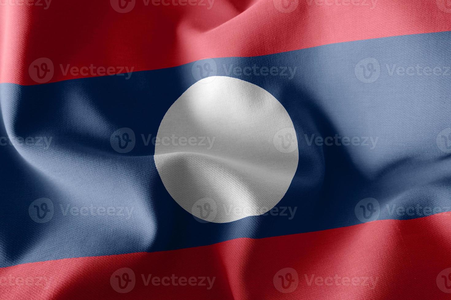 3D rendering illustration flag of Laos. photo