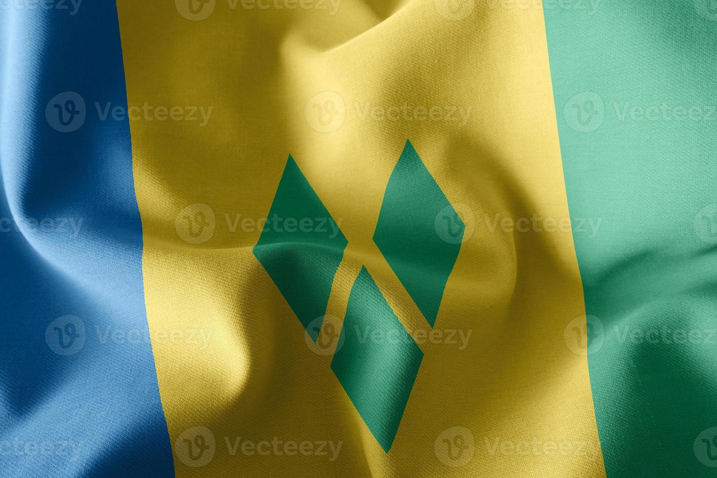 3D rendering illustration flag of Saint Vincent photo