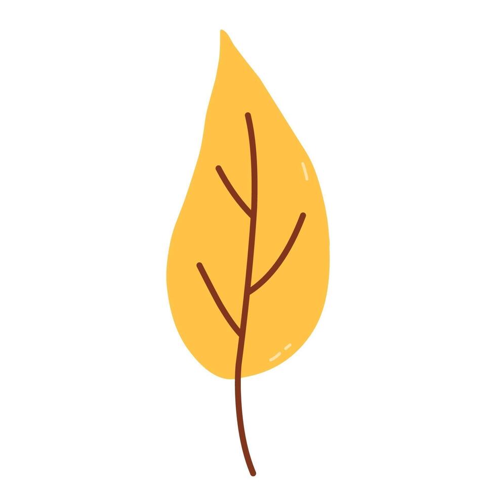 Autumn yellow leaf isolated on white background vector