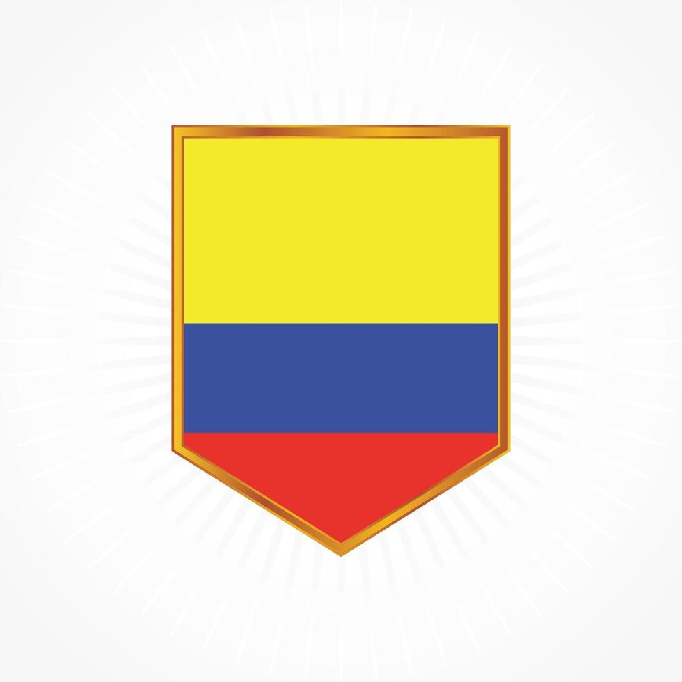 Colombia flag vector with shield frame