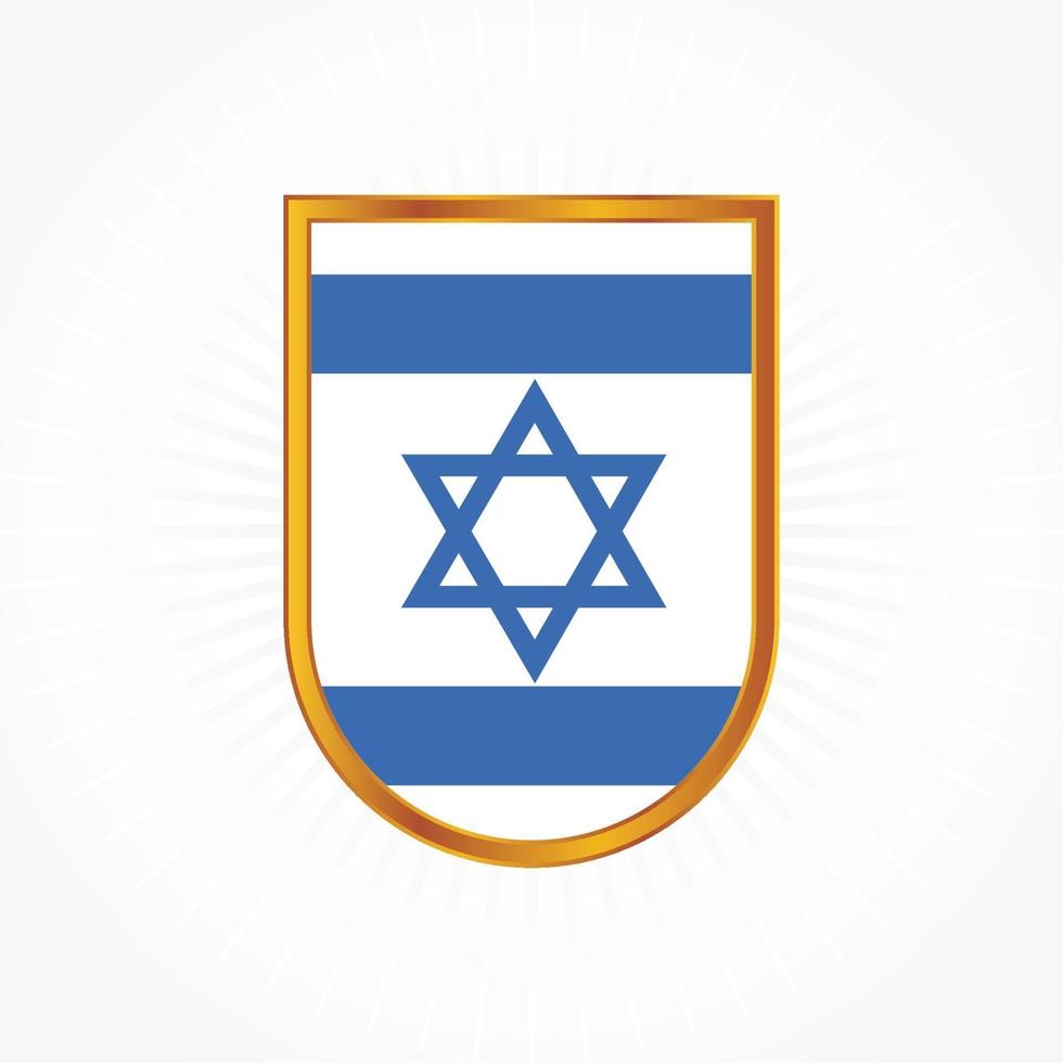 vector de bandera de israel con marco de escudo