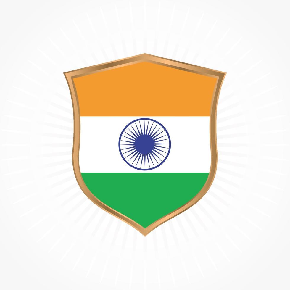 India flag vector with shield frame