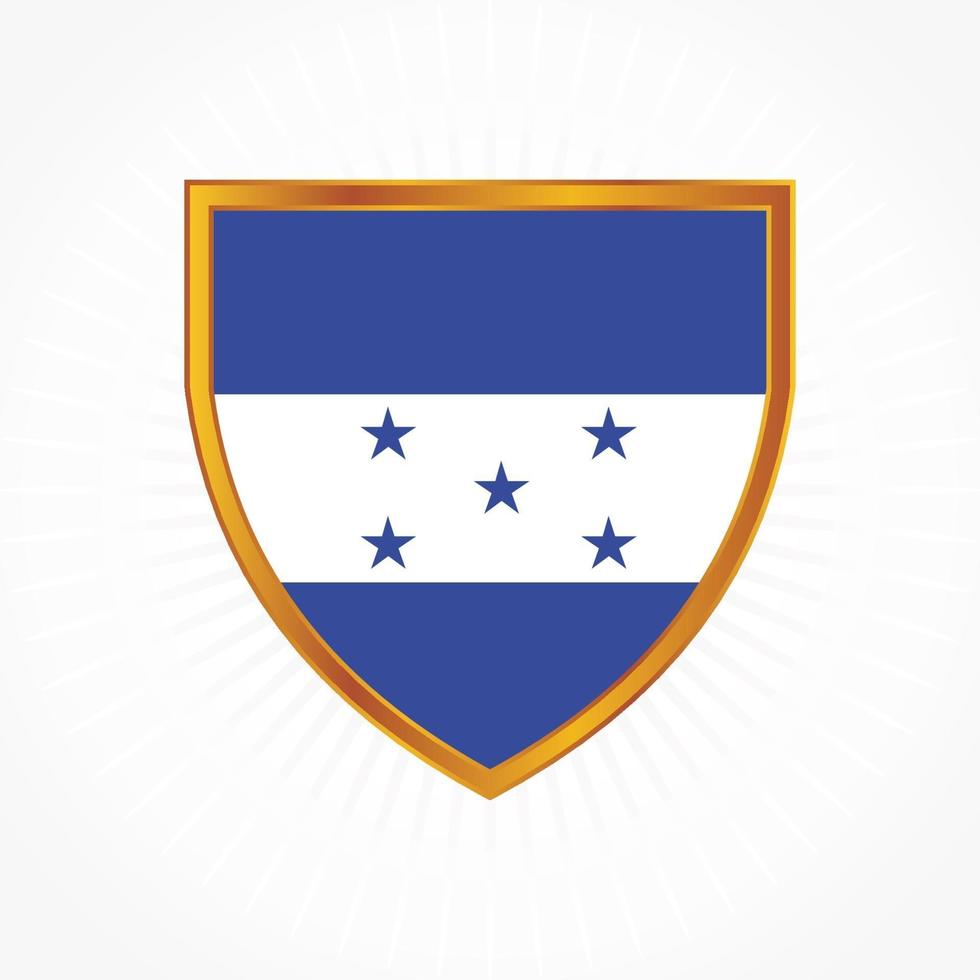 Honduras flag vector with shield frame