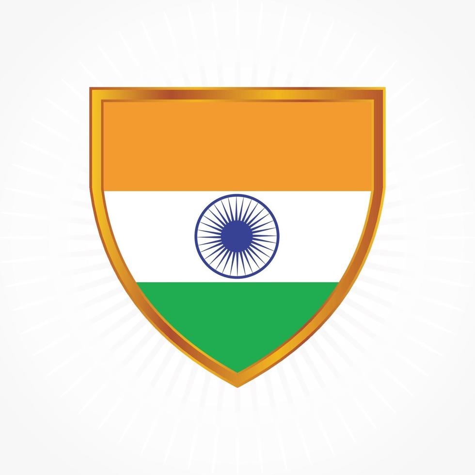 India flag vector with shield frame