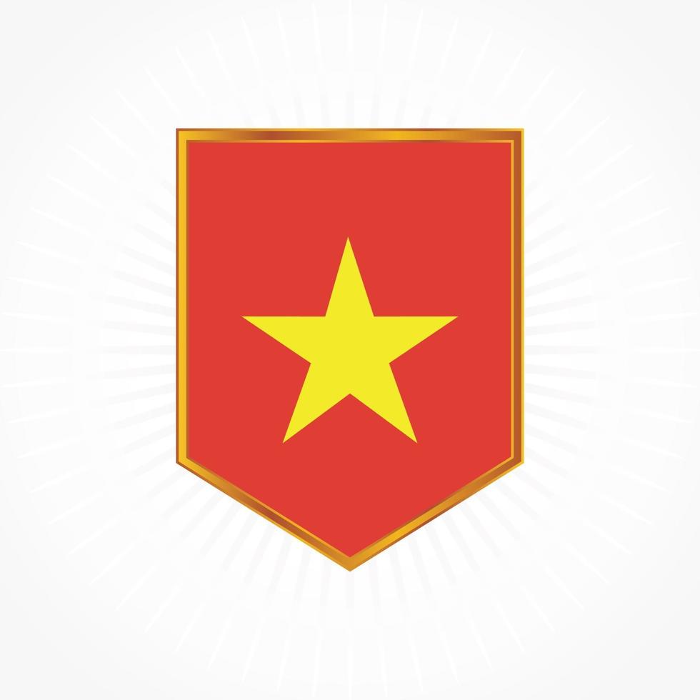 Vietnam flag vector with shield frame