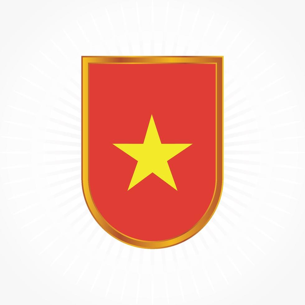 Vietnam flag vector with shield frame