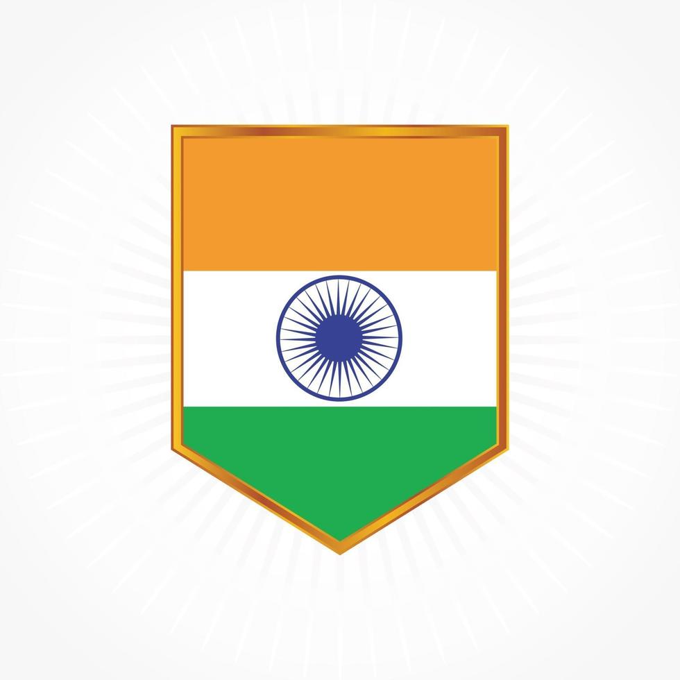 India flag vector with shield frame