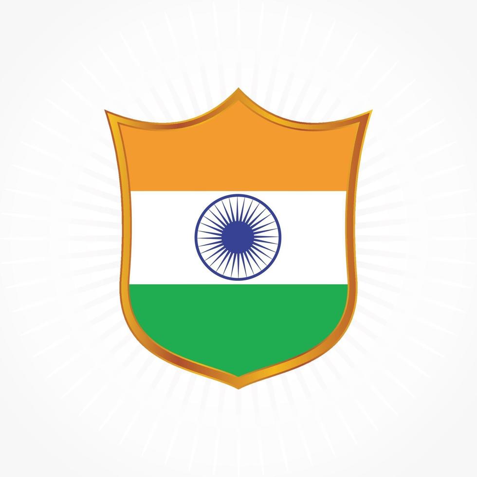 vector de bandera de india con marco de escudo 3444472 Vector en Vecteezy
