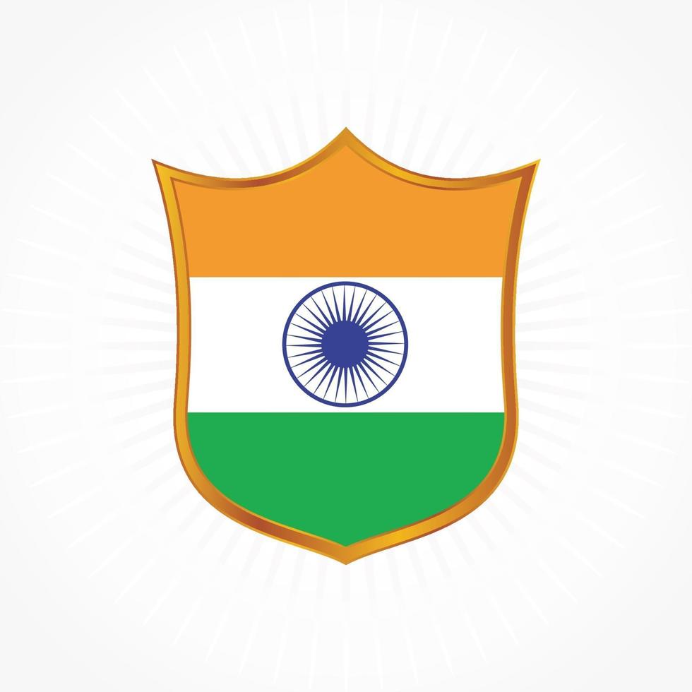 India flag vector with shield frame