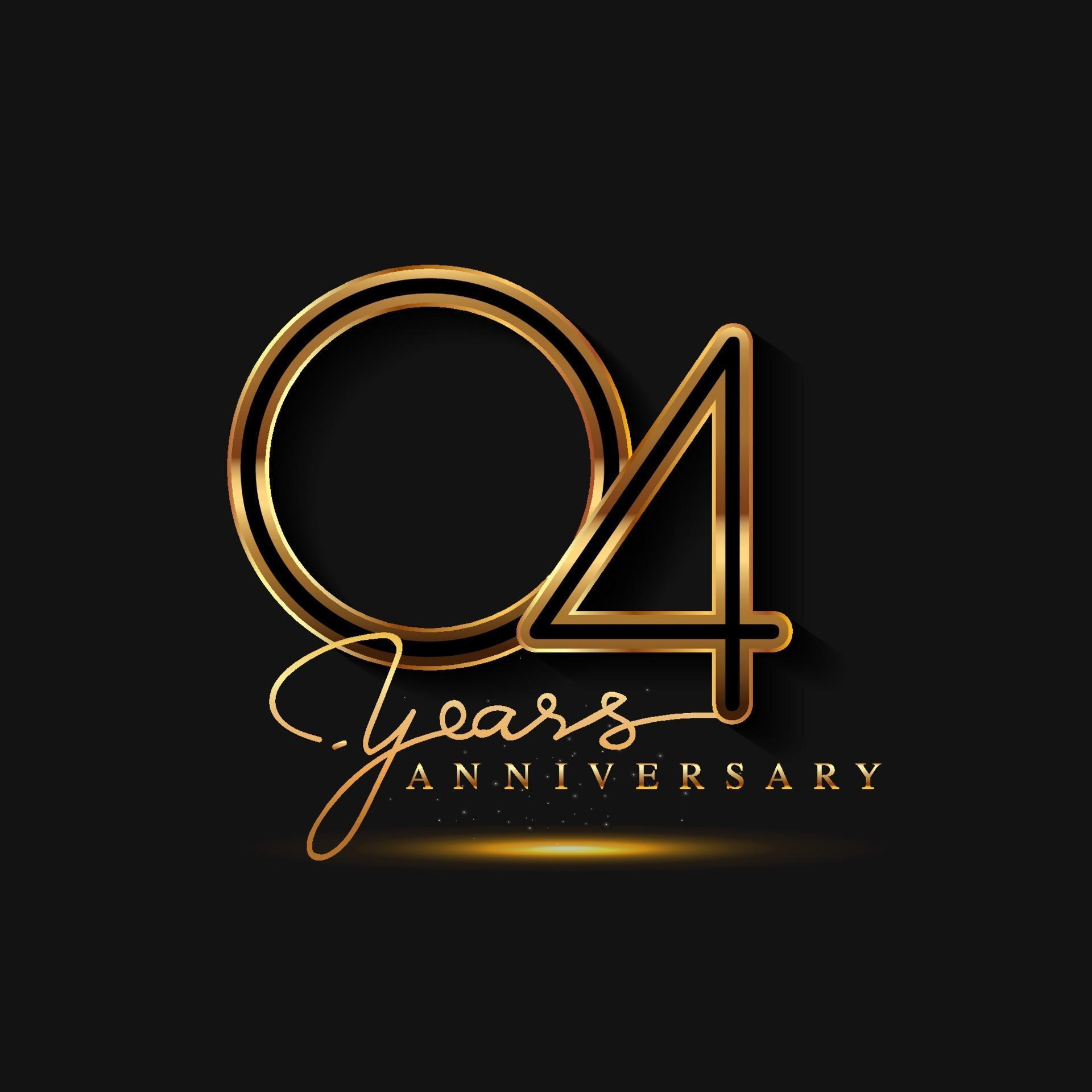 4 Years Anniversary Logo Golden Colored isolated on black background ...
