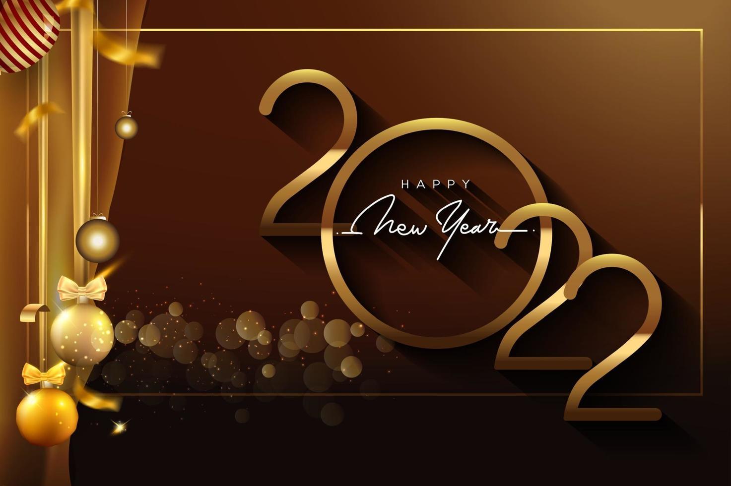 Happy New Year 2022 with glitter isolated on Elegant background vector