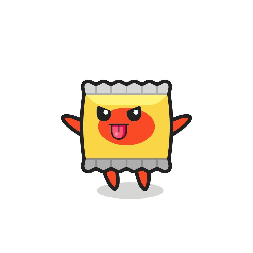 naughty snack character in mocking pose vector