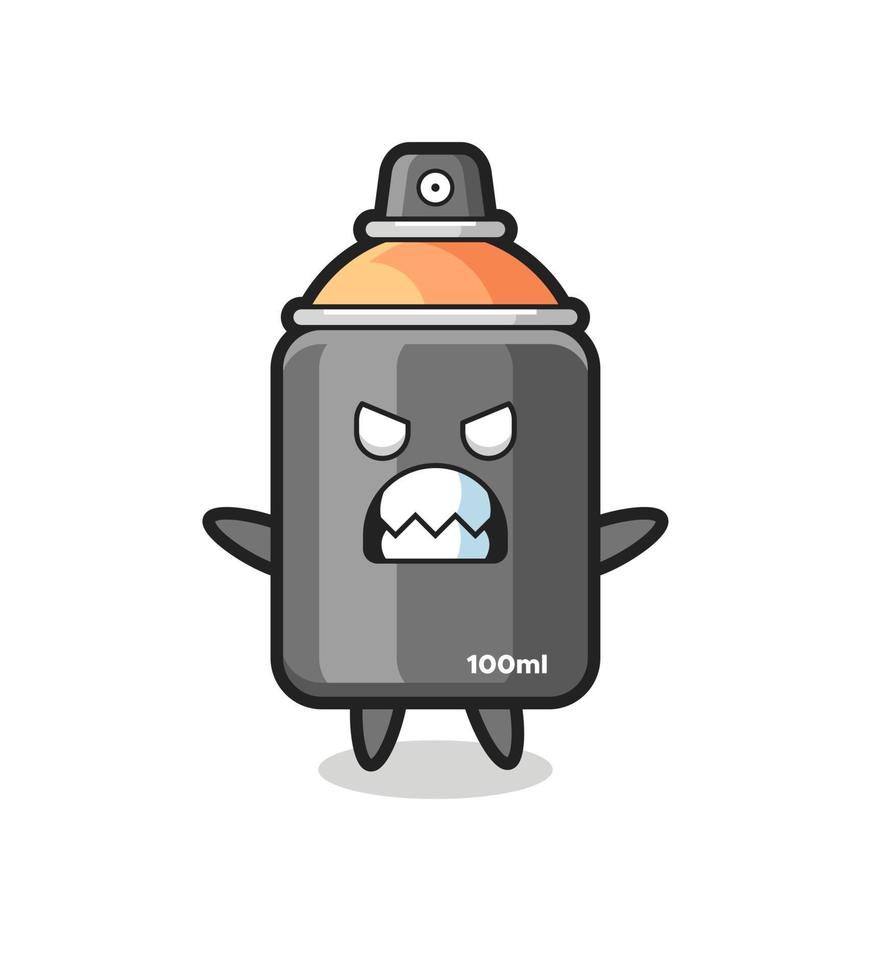 wrathful expression of the spray paint mascot character vector