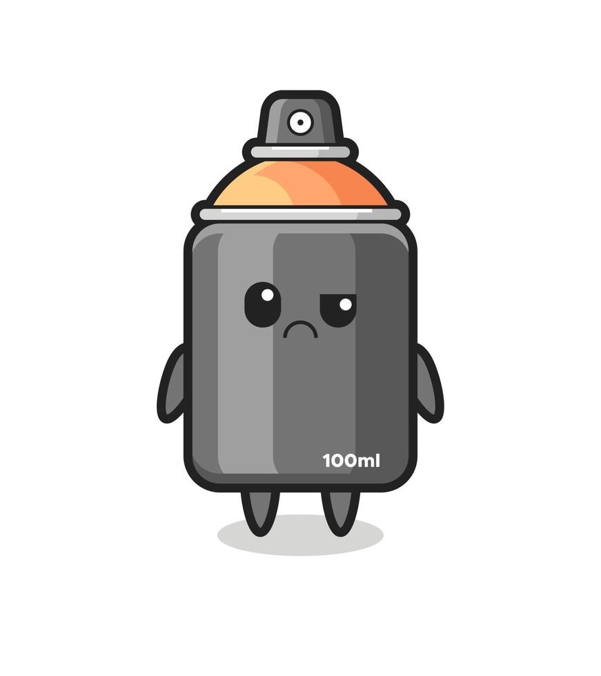 the mascot of the spray paint with sceptical face vector
