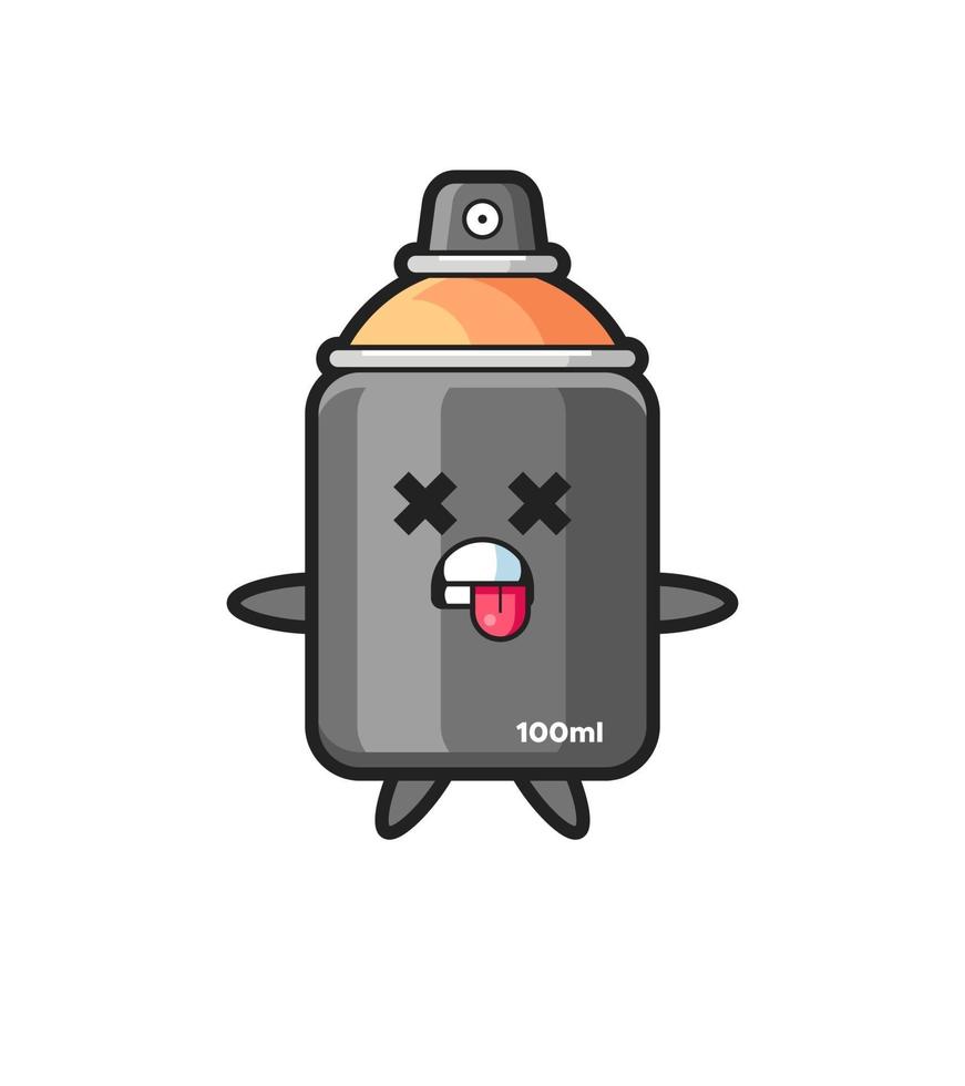 character of the cute spray paint with dead pose vector