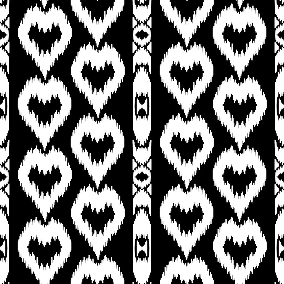 Ethnic striped seamless pattern with hearts vector